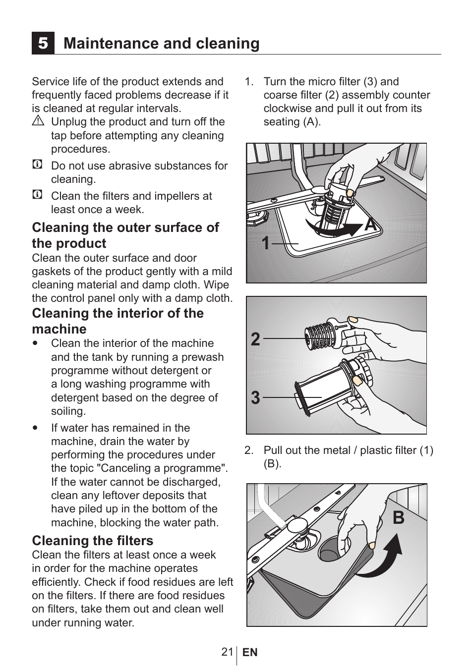 5maintenance and cleaning | Blomberg GVS 9480 XB20 User Manual | Page 22 / 31