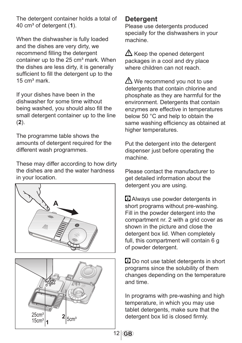 Detergent | Blomberg GIN 9260 E User Manual | Page 13 / 33