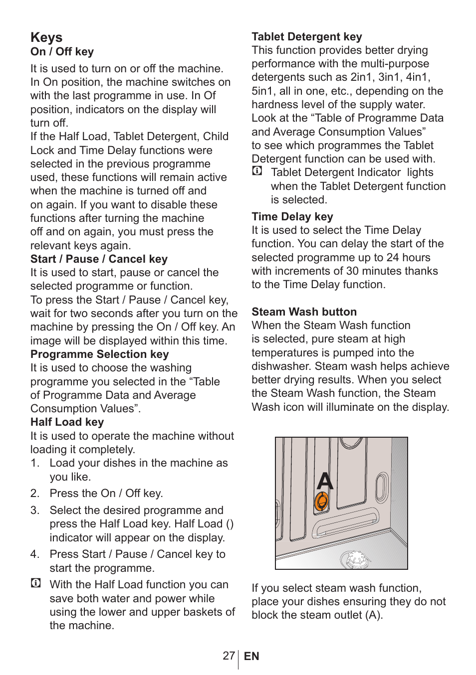 Keys | Blomberg GIN 9483 ED User Manual | Page 28 / 43