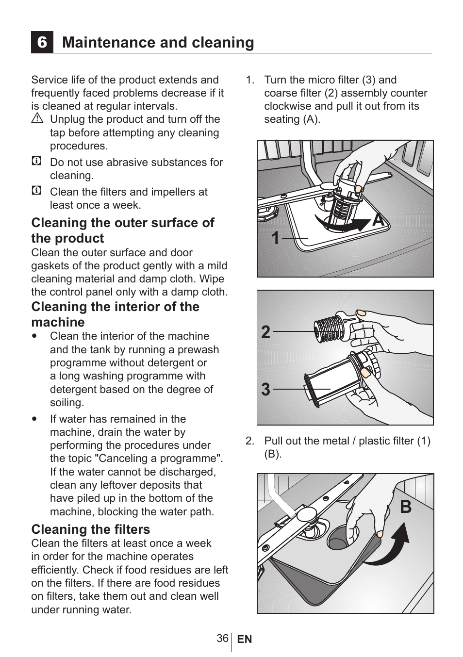 6maintenance and cleaning | Blomberg GIN 9585 XB User Manual | Page 37 / 46