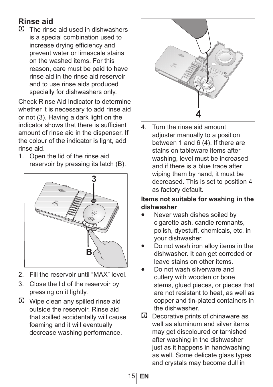 Rinse aid c | Blomberg GSN 9122 User Manual | Page 16 / 35