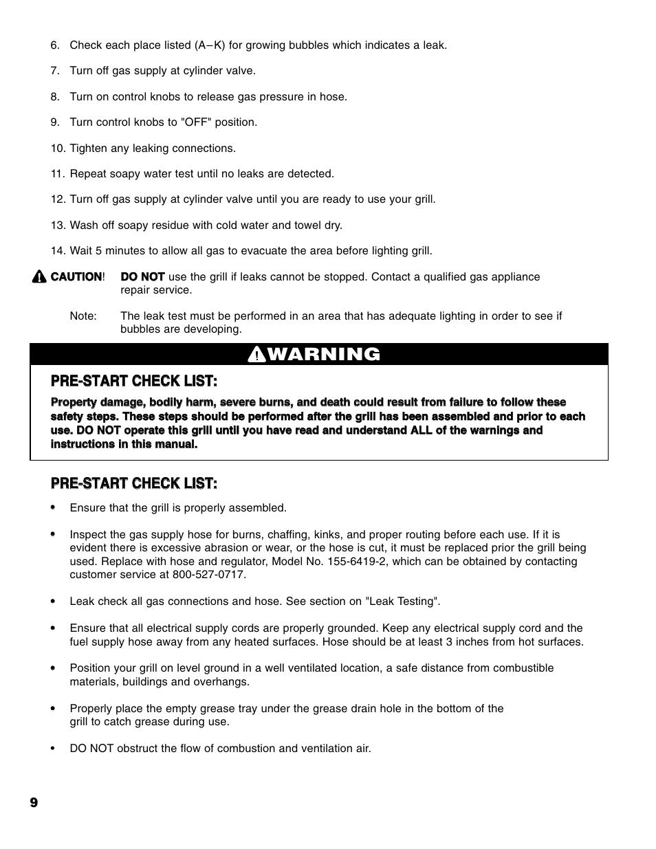 Warning | Brinkmann Series 6419 User Manual | Page 10 / 64