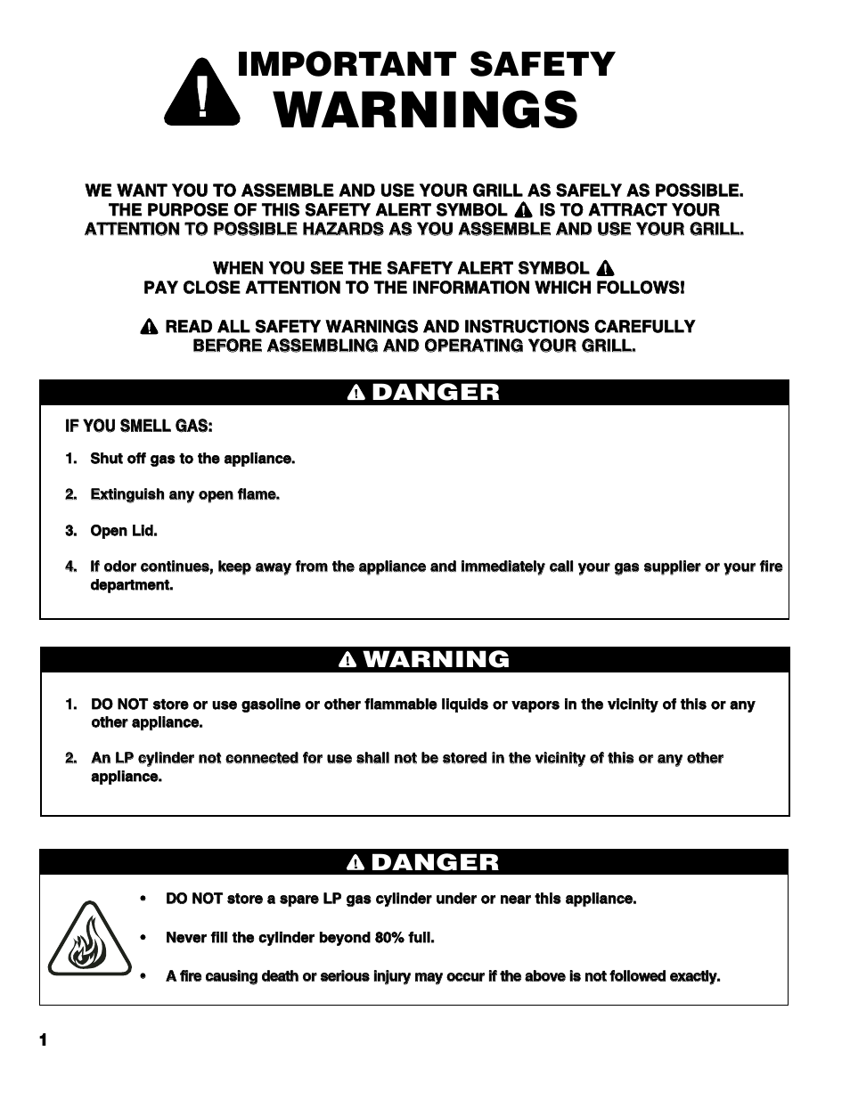 Warnings, Important safety, Danger | Warning danger | Brinkmann Series 6419 User Manual | Page 2 / 64