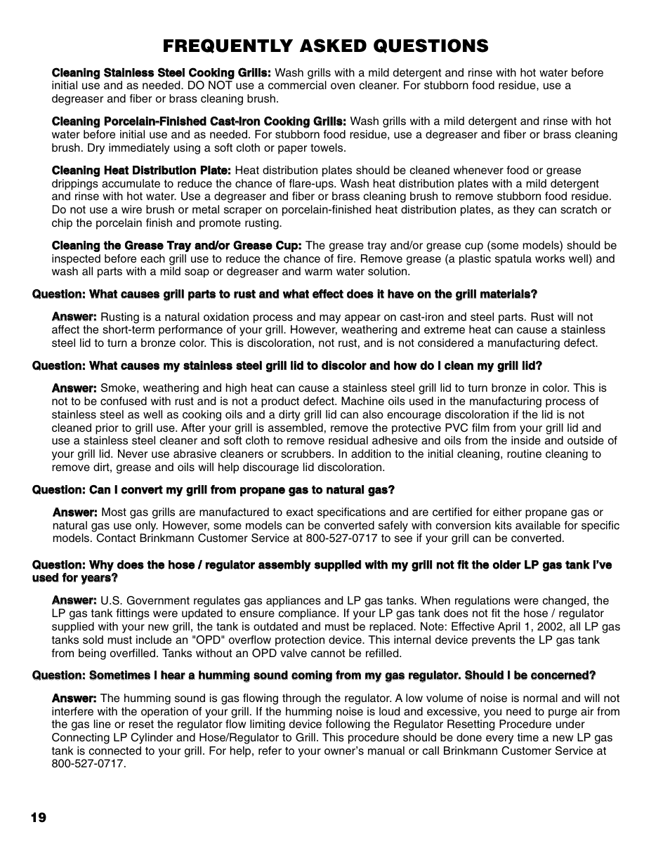 Frequently asked questions | Brinkmann Series 6419 User Manual | Page 20 / 64