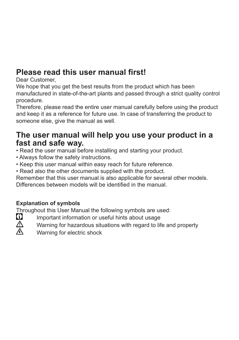 Please read this user manual first | Blomberg GSN 9487 XSP User Manual | Page 2 / 43