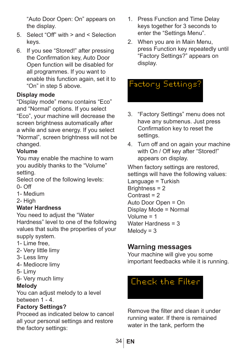 Warning messages | Blomberg GSN 9583 XB630 User Manual | Page 35 / 47