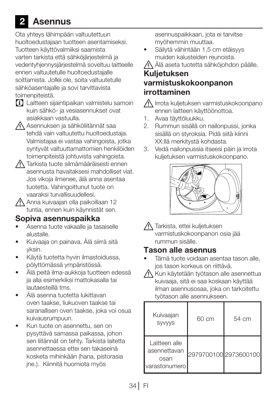 2asennus | Blomberg TKF 8451 WZ GC 50 User Manual | Page 34 / 56