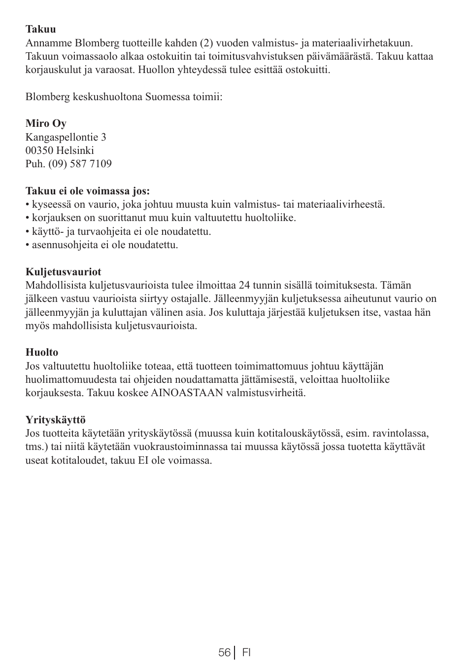 Blomberg TKF 7451 AG 50 User Manual | Page 56 / 56