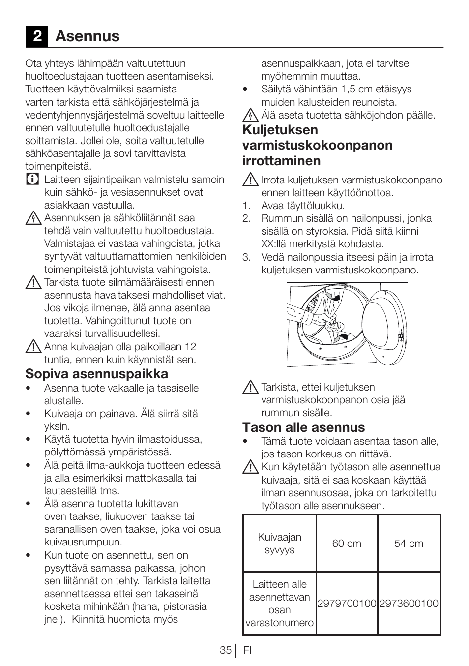 2asennus | Blomberg TKF 7451 A 30 User Manual | Page 35 / 56