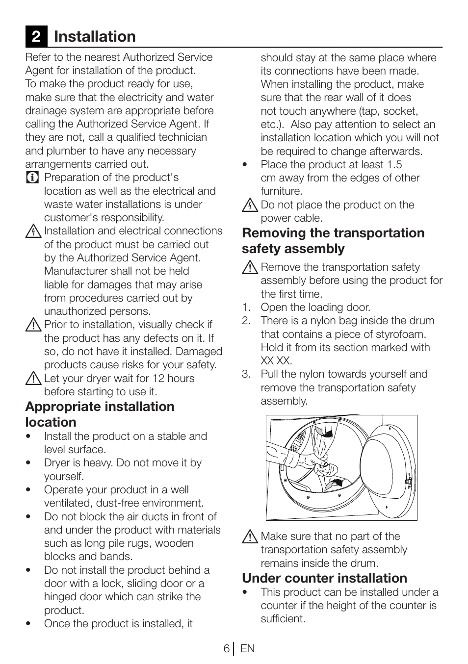 2installation | Blomberg TKF 7451 A 30 User Manual | Page 6 / 56