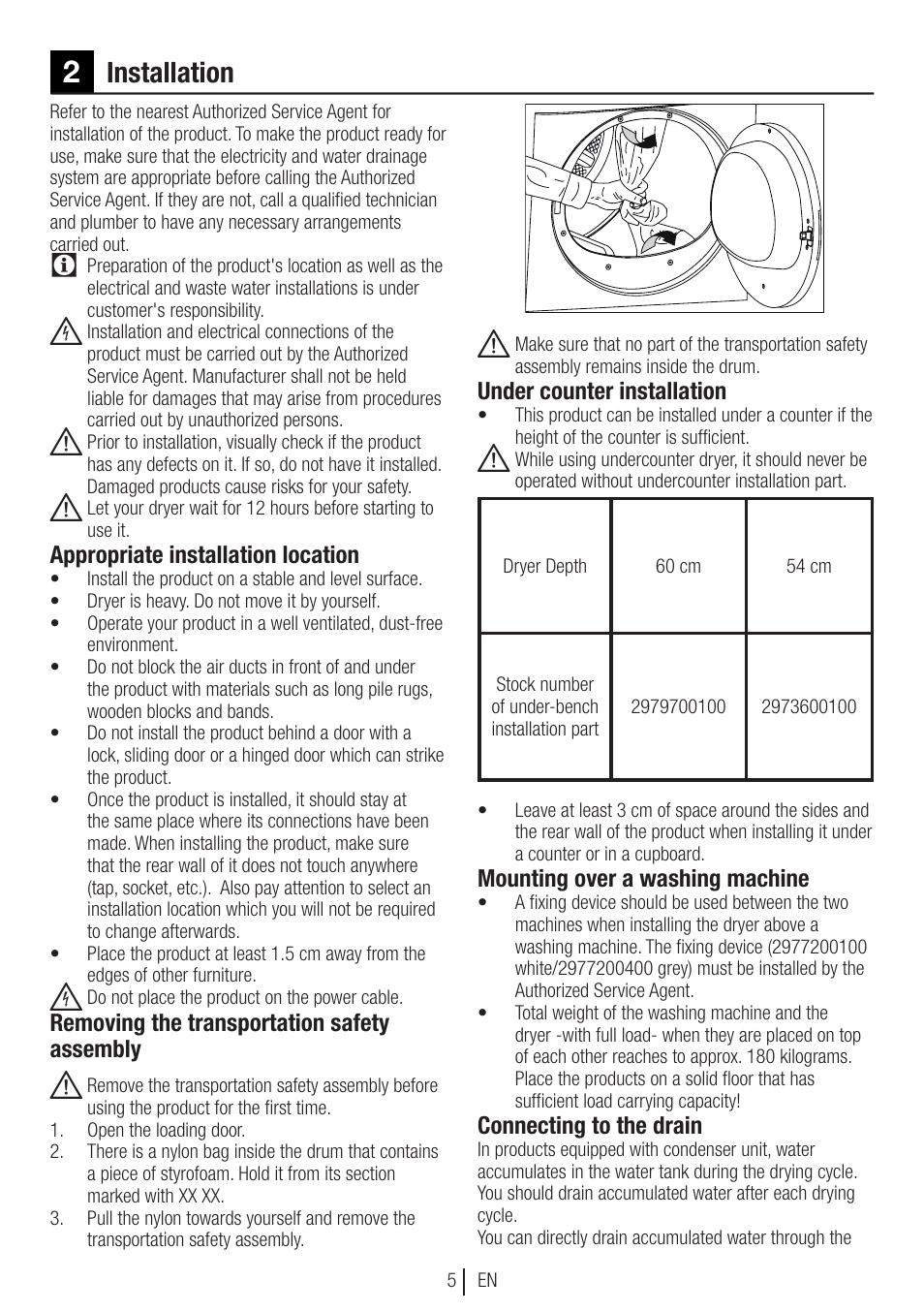 Installation | Blomberg TKF 8451 SGC 30 User Manual | Page 5 / 48