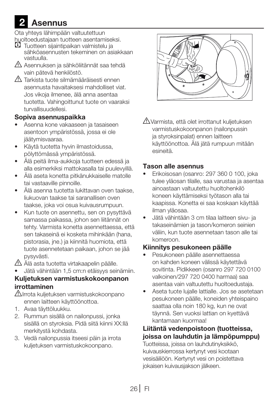 Asennus | Blomberg TKF 8461 AGC User Manual | Page 26 / 44