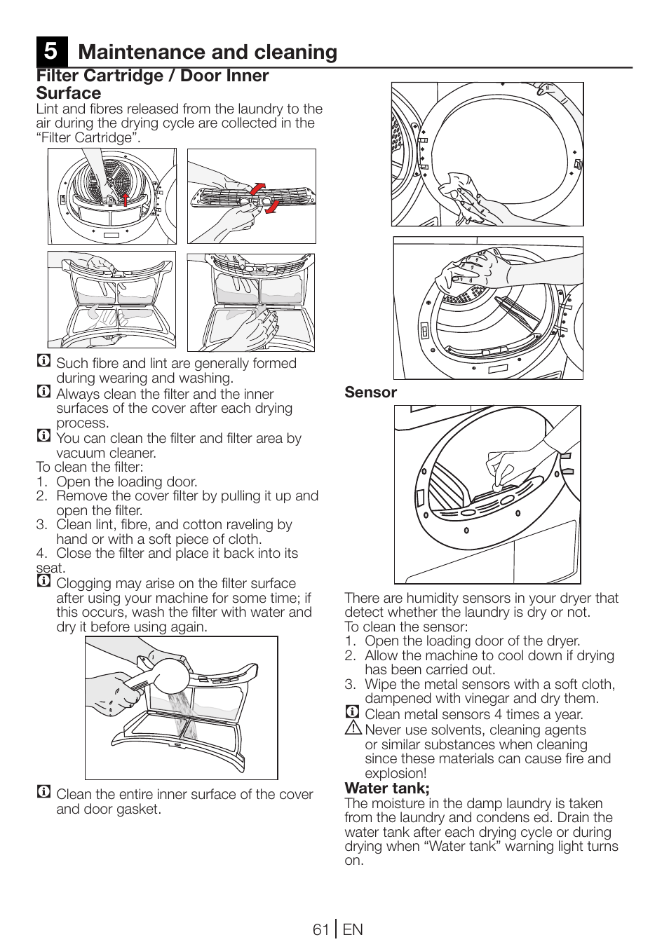 Maintenance and cleaning | Blomberg TKF 7431 A User Manual | Page 61 / 64