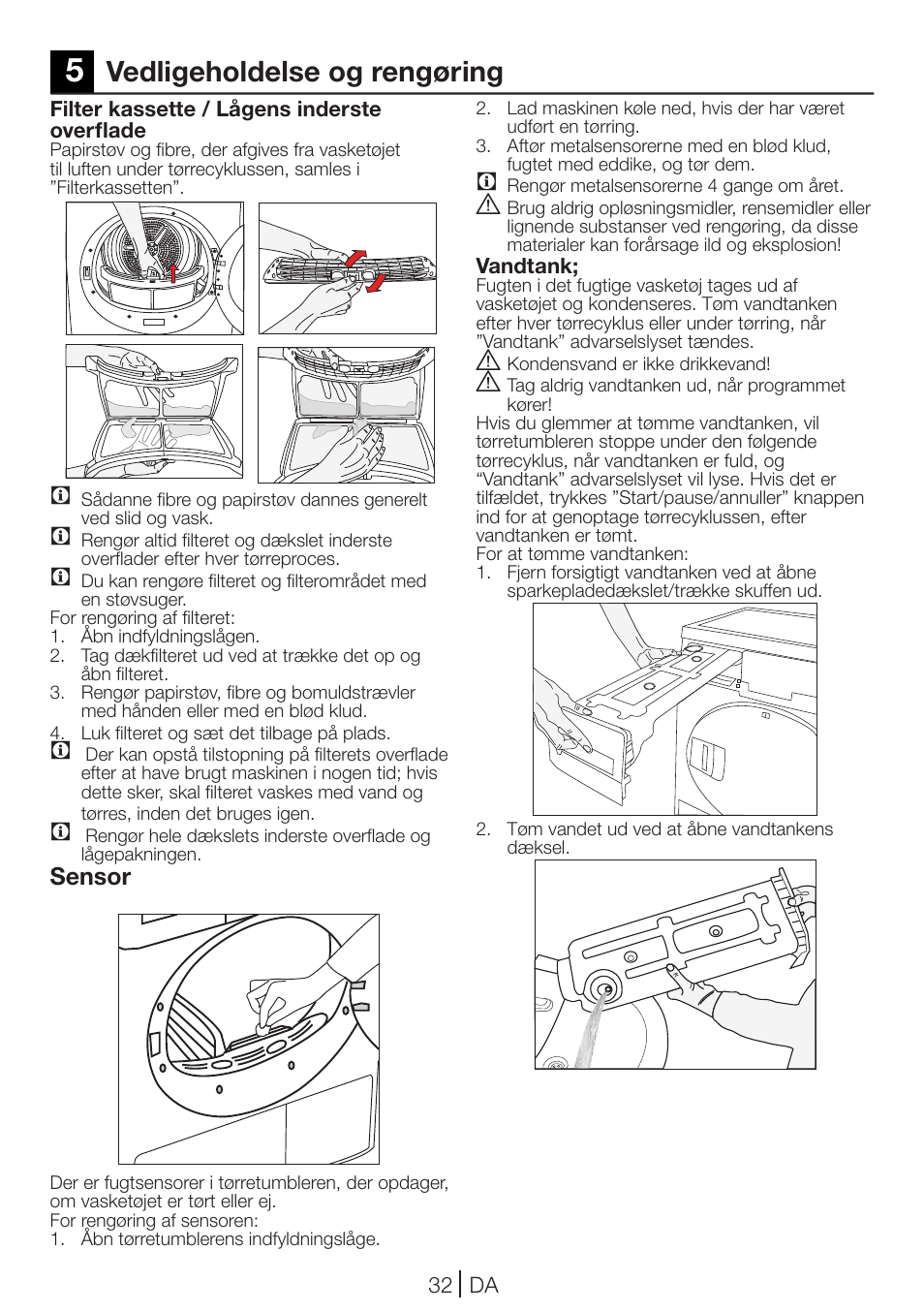 Vedligeholdelse og rengøring | Blomberg TKF 7231 User Manual | Page 32 / 52