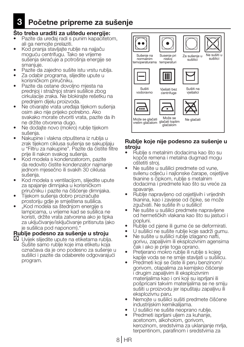 Početne pripreme za sušenje | Blomberg TKF 7231 User Manual | Page 8 / 52