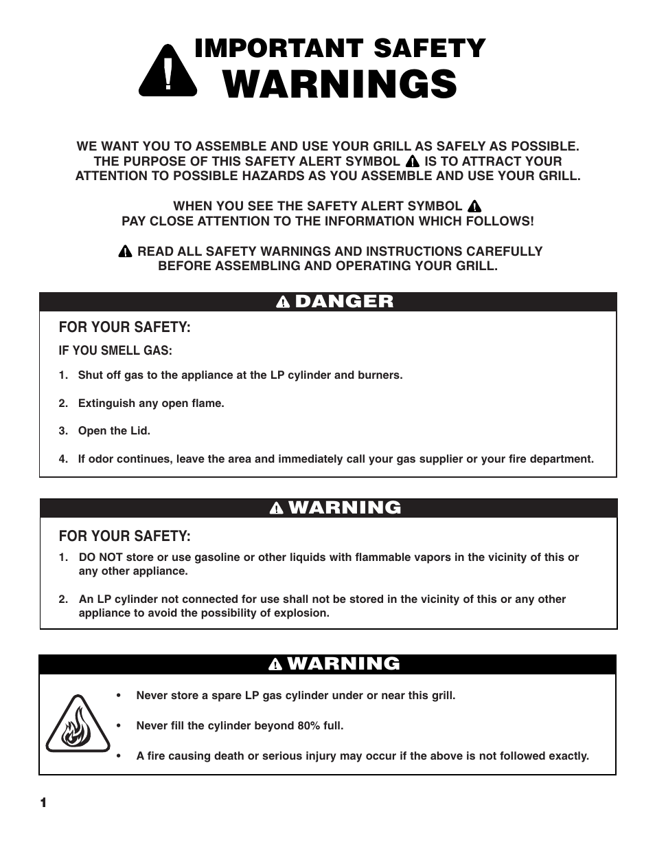 Warnings, Important safety, Danger | Warning | Brinkmann 2500 User Manual | Page 2 / 32