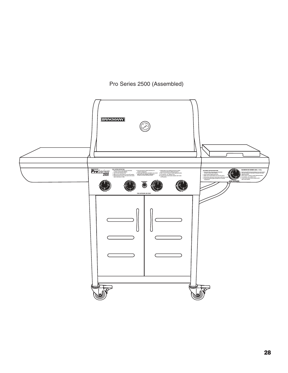 Pro series 2500 (assembled) | Brinkmann 2500 User Manual | Page 29 / 32