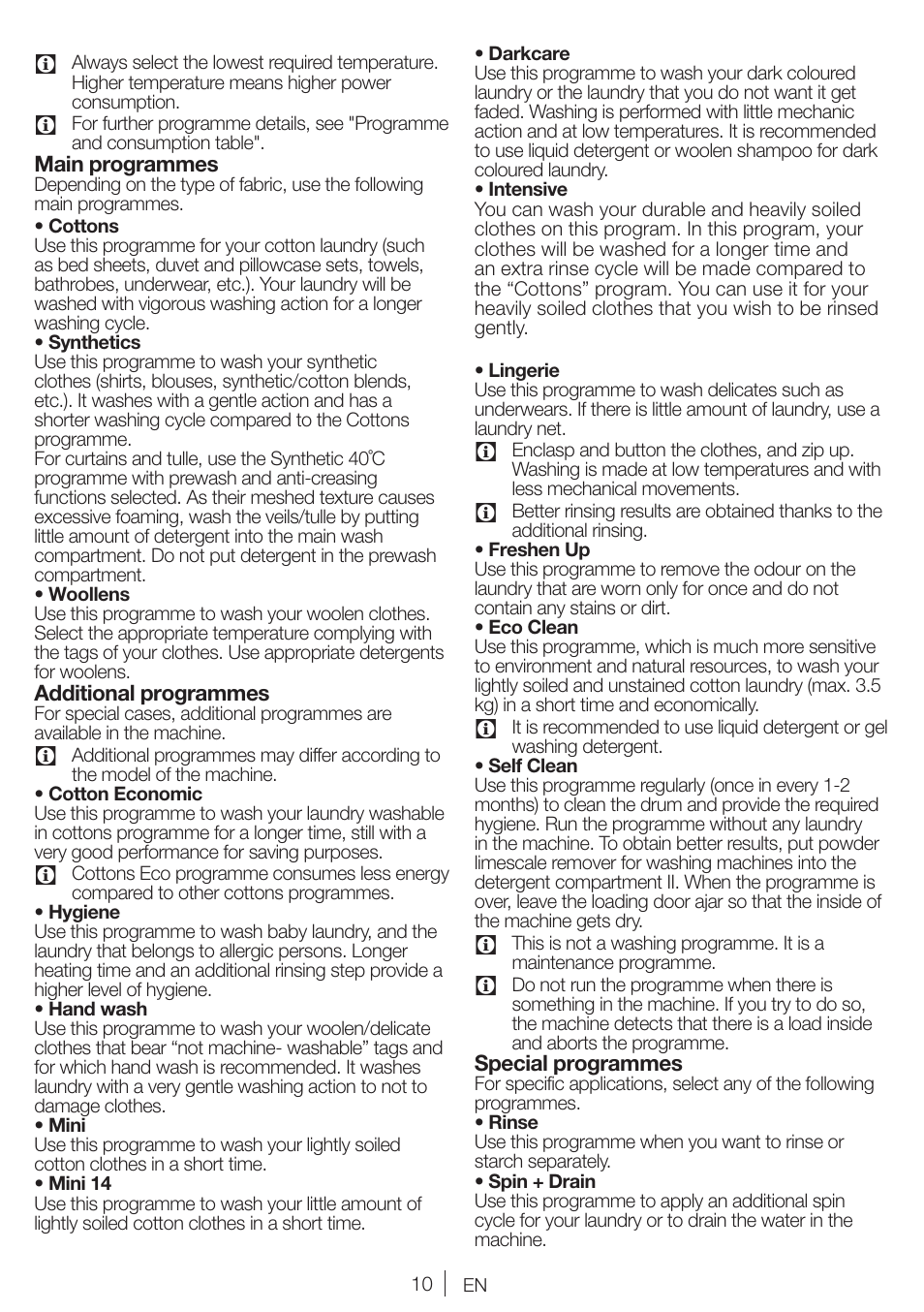 Blomberg WMI 7462 WE20 User Manual | Page 10 / 76