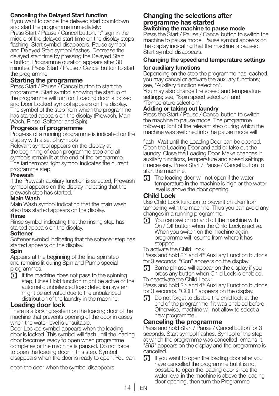 Blomberg WMI 7462 WE20 User Manual | Page 14 / 76