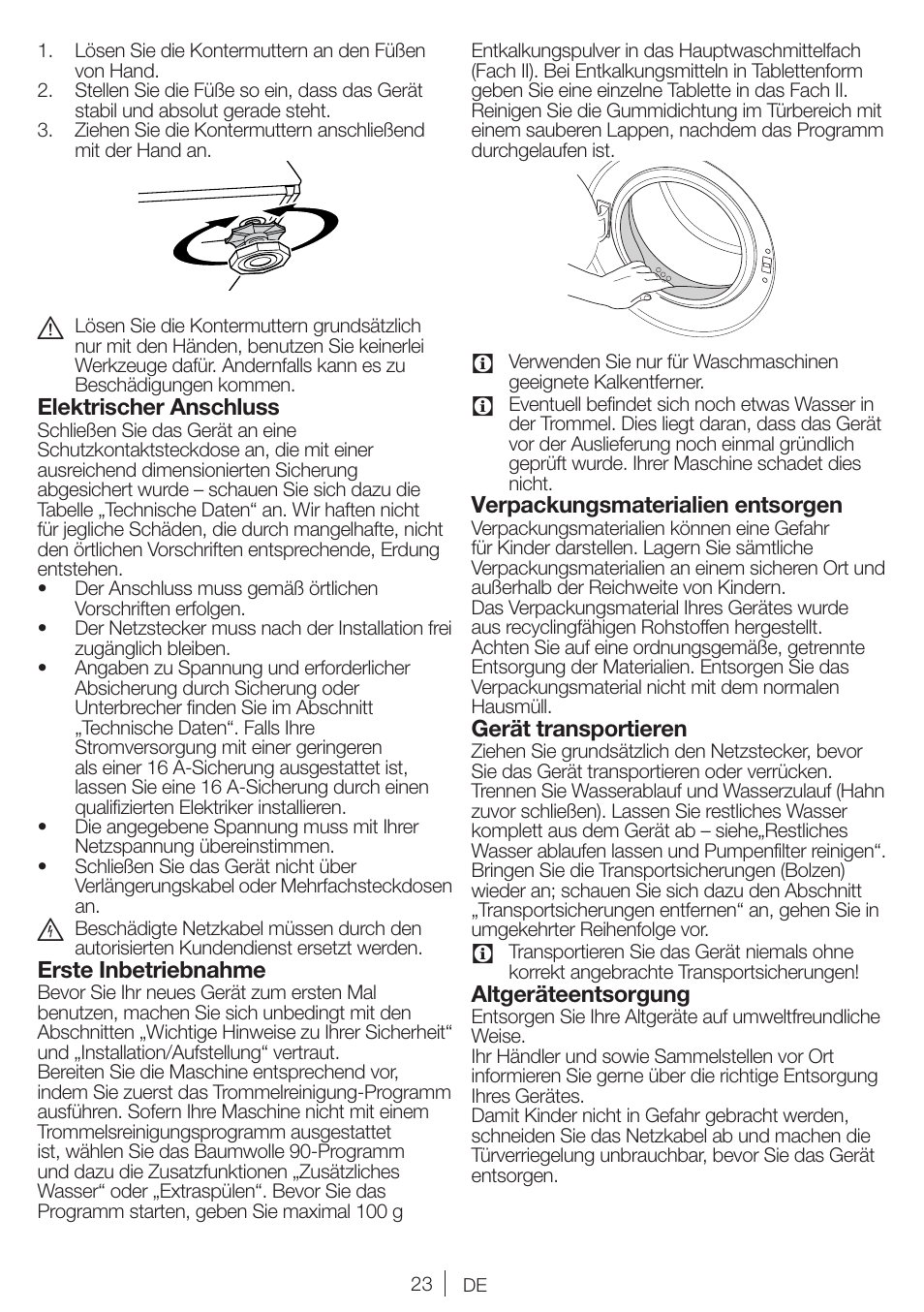 Blomberg WMI 7462 WE20 User Manual | Page 23 / 76