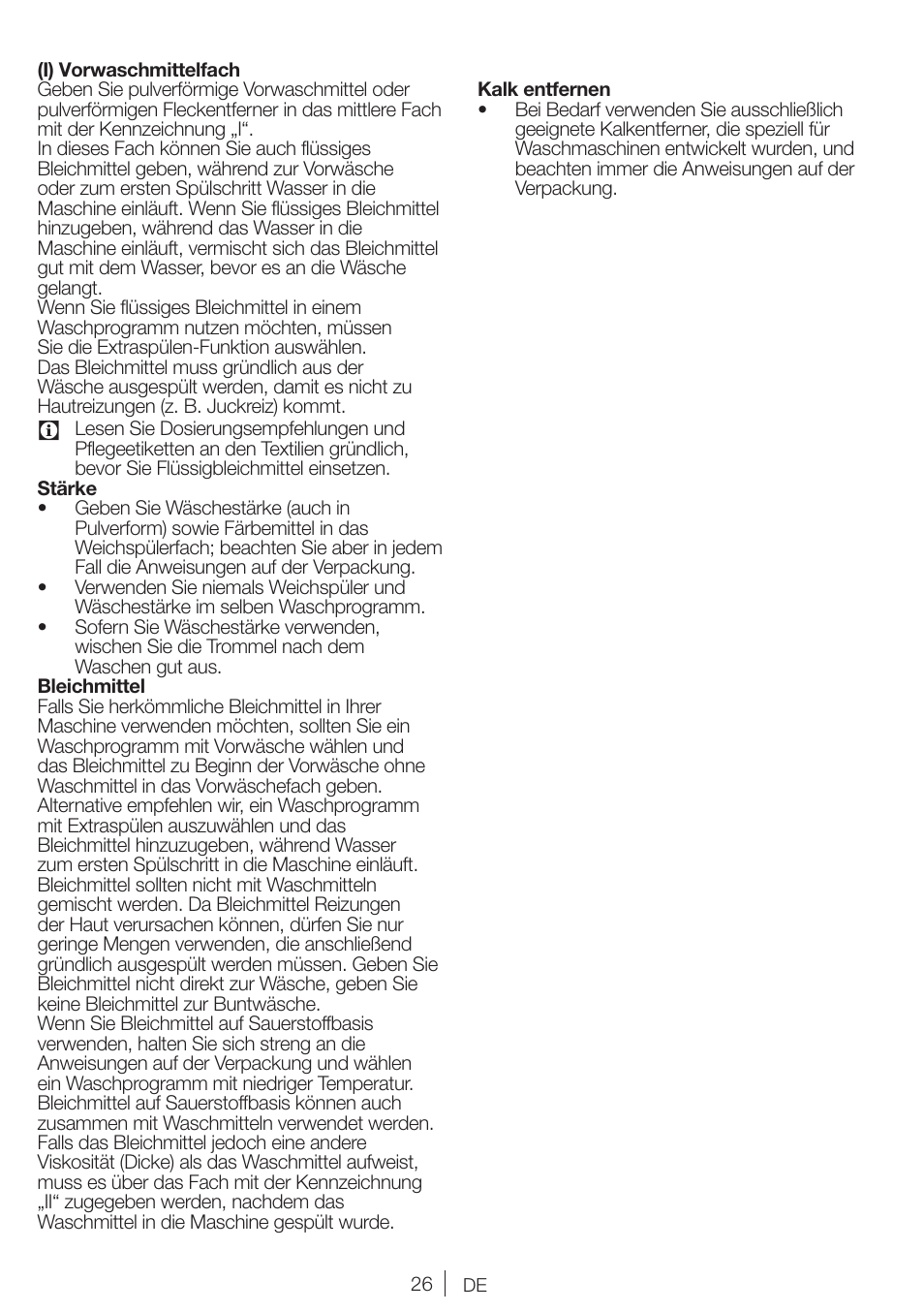 Blomberg WMI 7462 WE20 User Manual | Page 26 / 76