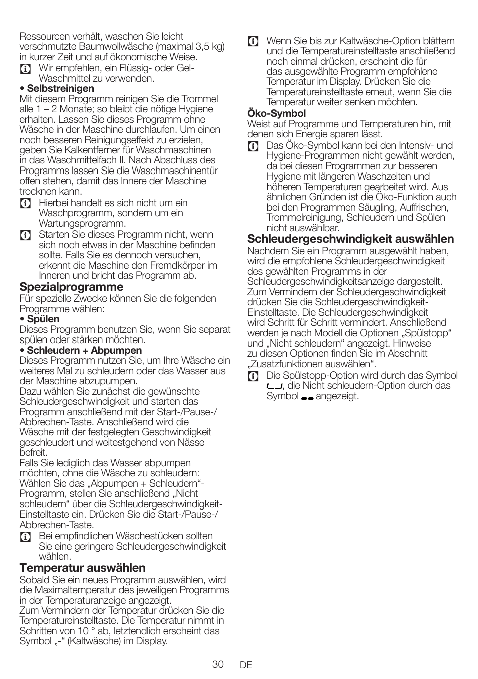 Blomberg WMI 7462 WE20 User Manual | Page 30 / 76