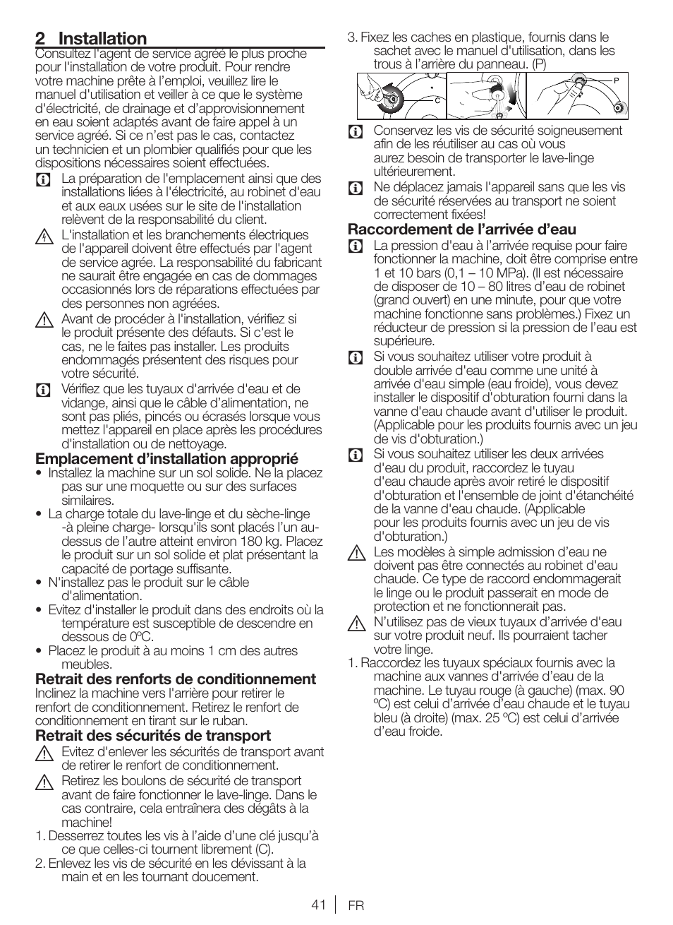 2 installation | Blomberg WMI 7462 WE20 User Manual | Page 41 / 76
