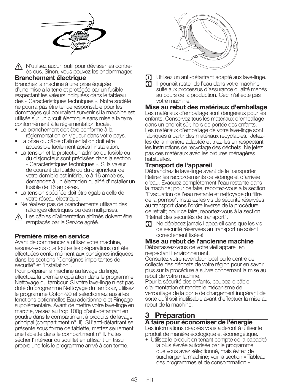 3 préparation | Blomberg WMI 7462 WE20 User Manual | Page 43 / 76