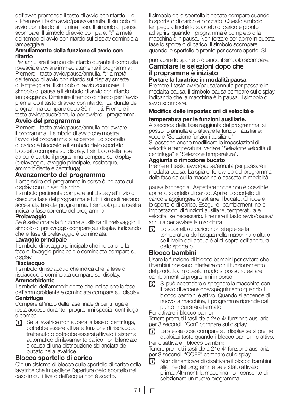 Blomberg WMI 7462 WE20 User Manual | Page 71 / 76