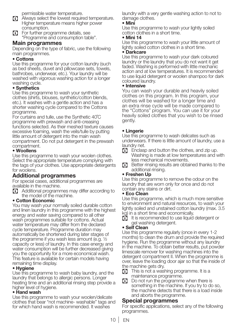 Blomberg WNF 5441 AE20 User Manual | Page 10 / 72