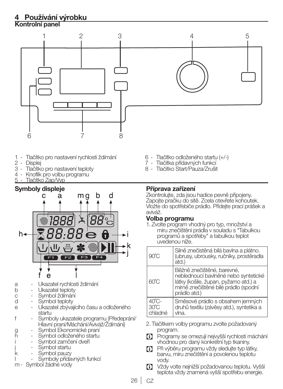 4 používání výrobku | Blomberg WNF 5441 AE20 User Manual | Page 26 / 72