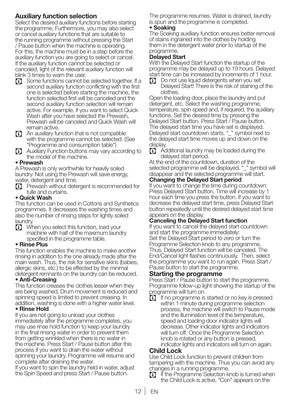 Blomberg WNF 5380 WE User Manual | Page 12 / 68
