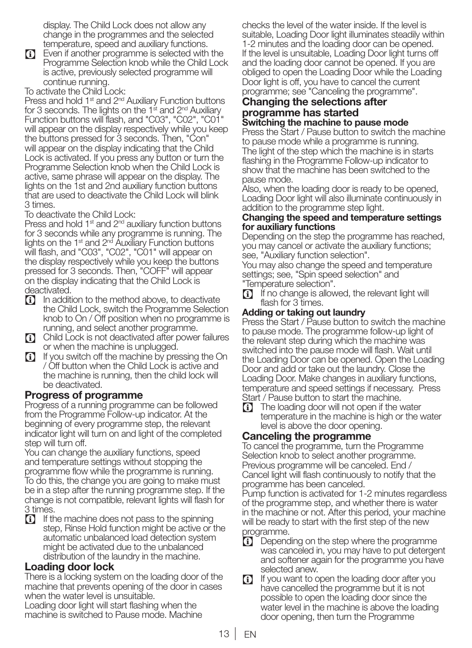 Blomberg WNF 5380 WE User Manual | Page 13 / 68