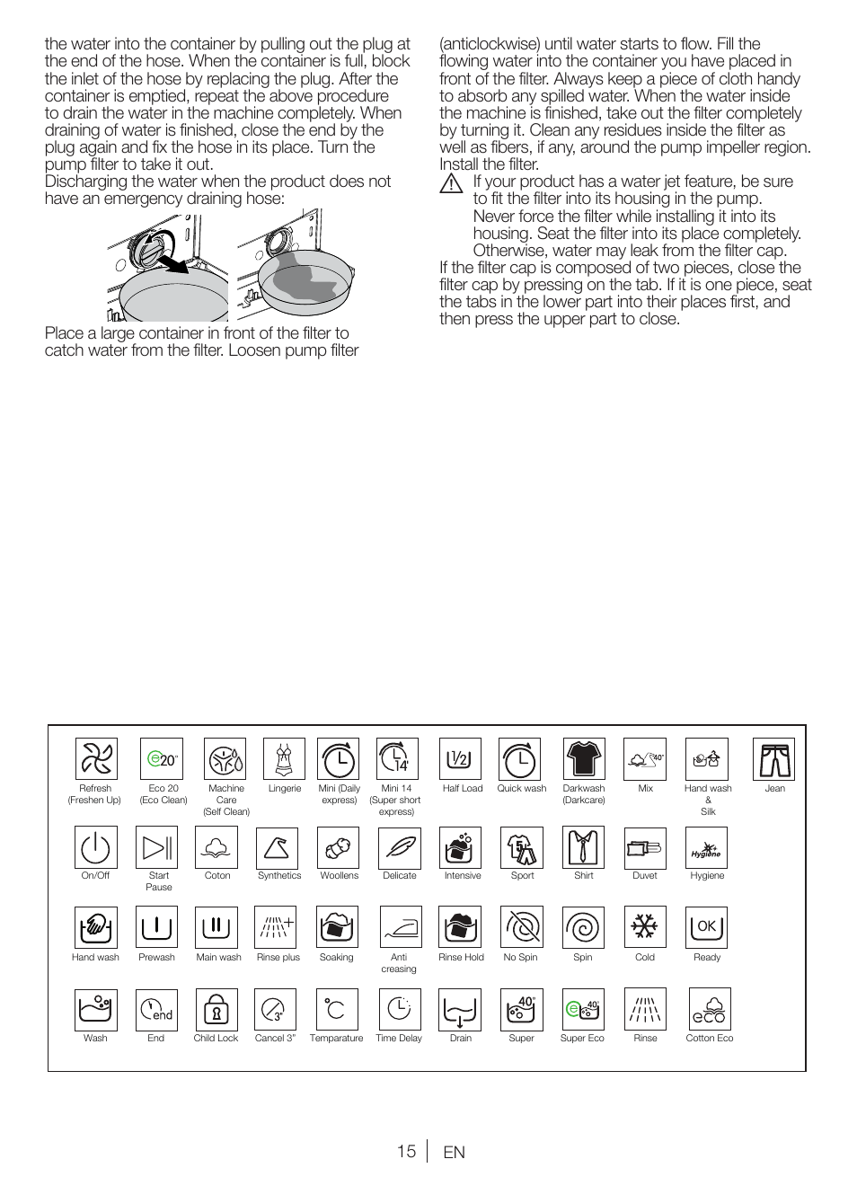 Blomberg WNF 5380 WE User Manual | Page 15 / 68