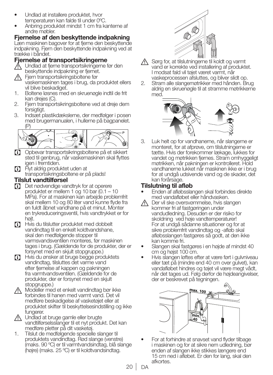 Blomberg WNF 5380 WE User Manual | Page 20 / 68