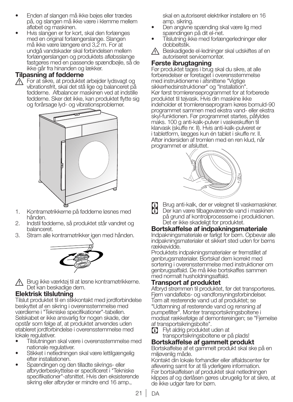 Blomberg WNF 5380 WE User Manual | Page 21 / 68