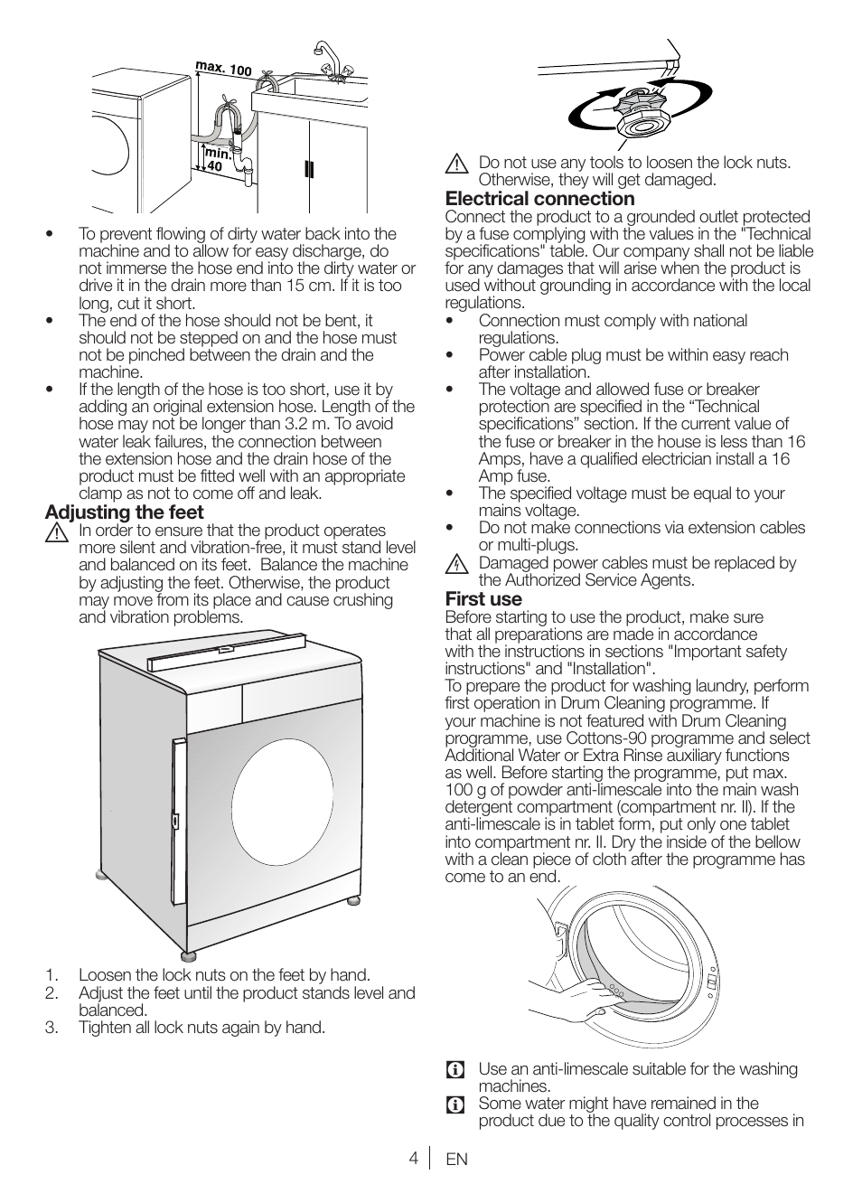 Blomberg WNF 5380 WE User Manual | Page 4 / 68