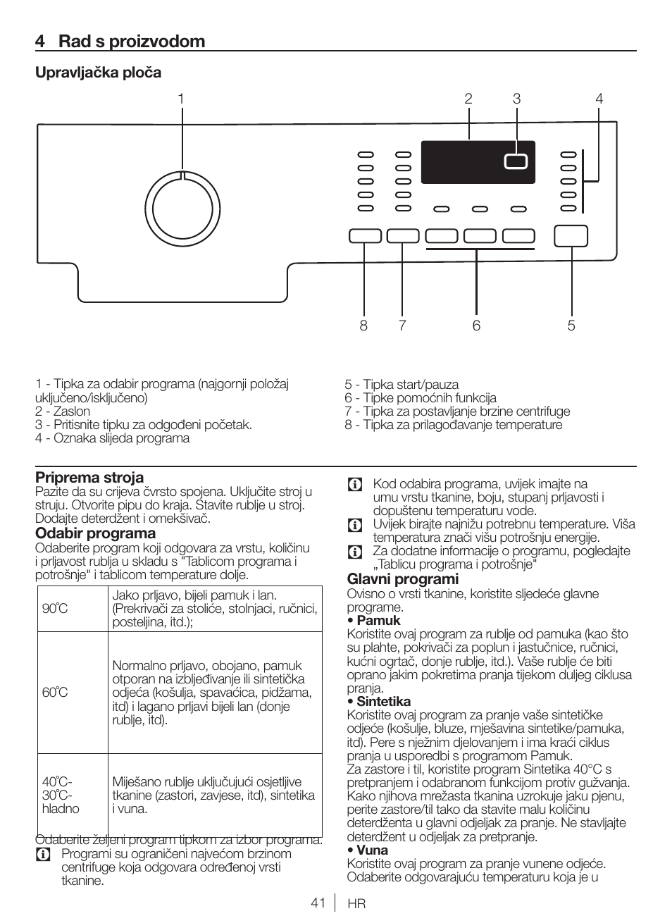 4 rad s proizvodom | Blomberg WNF 5380 WE User Manual | Page 41 / 68