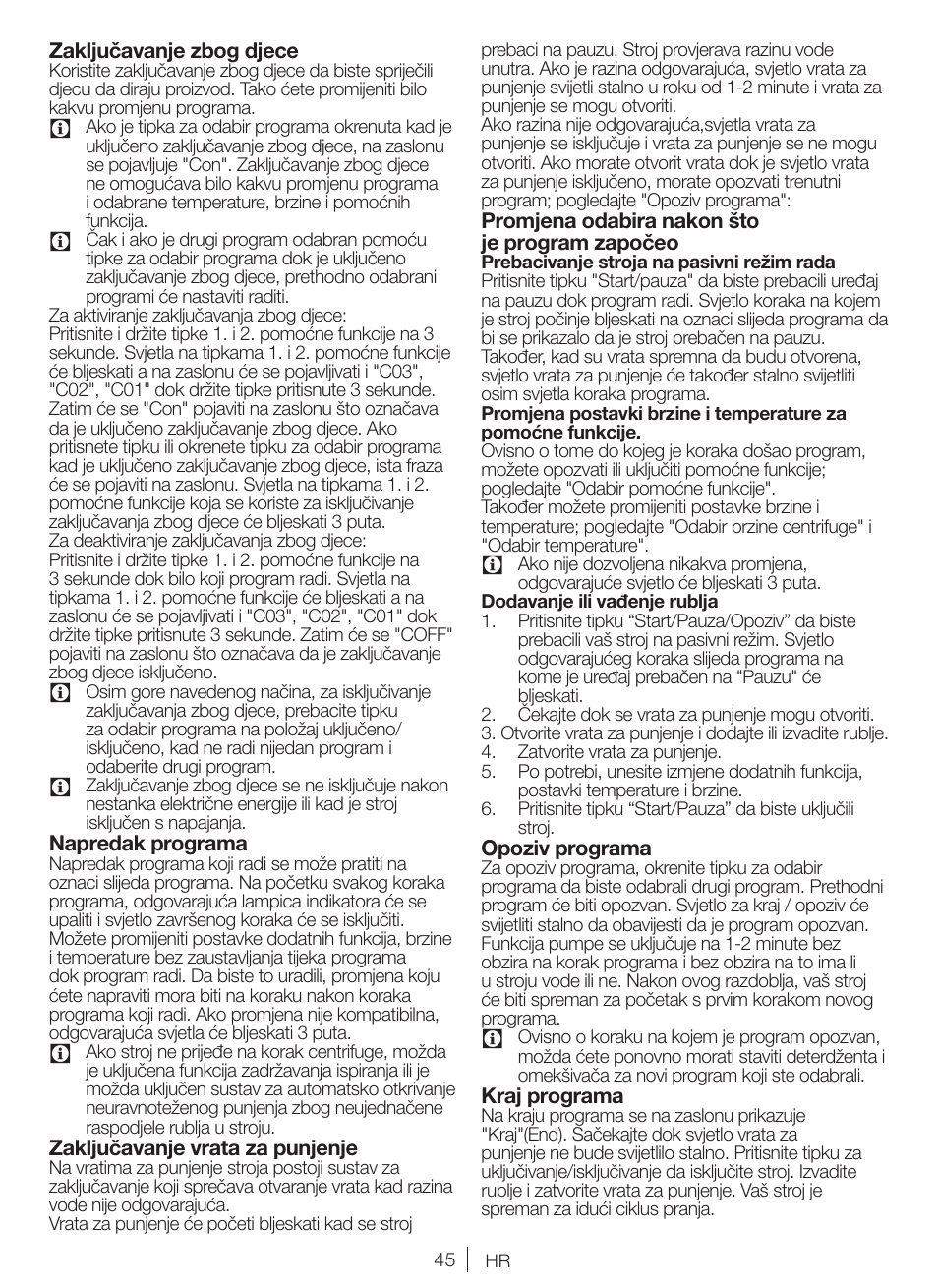 Blomberg WNF 5380 WE User Manual | Page 45 / 68