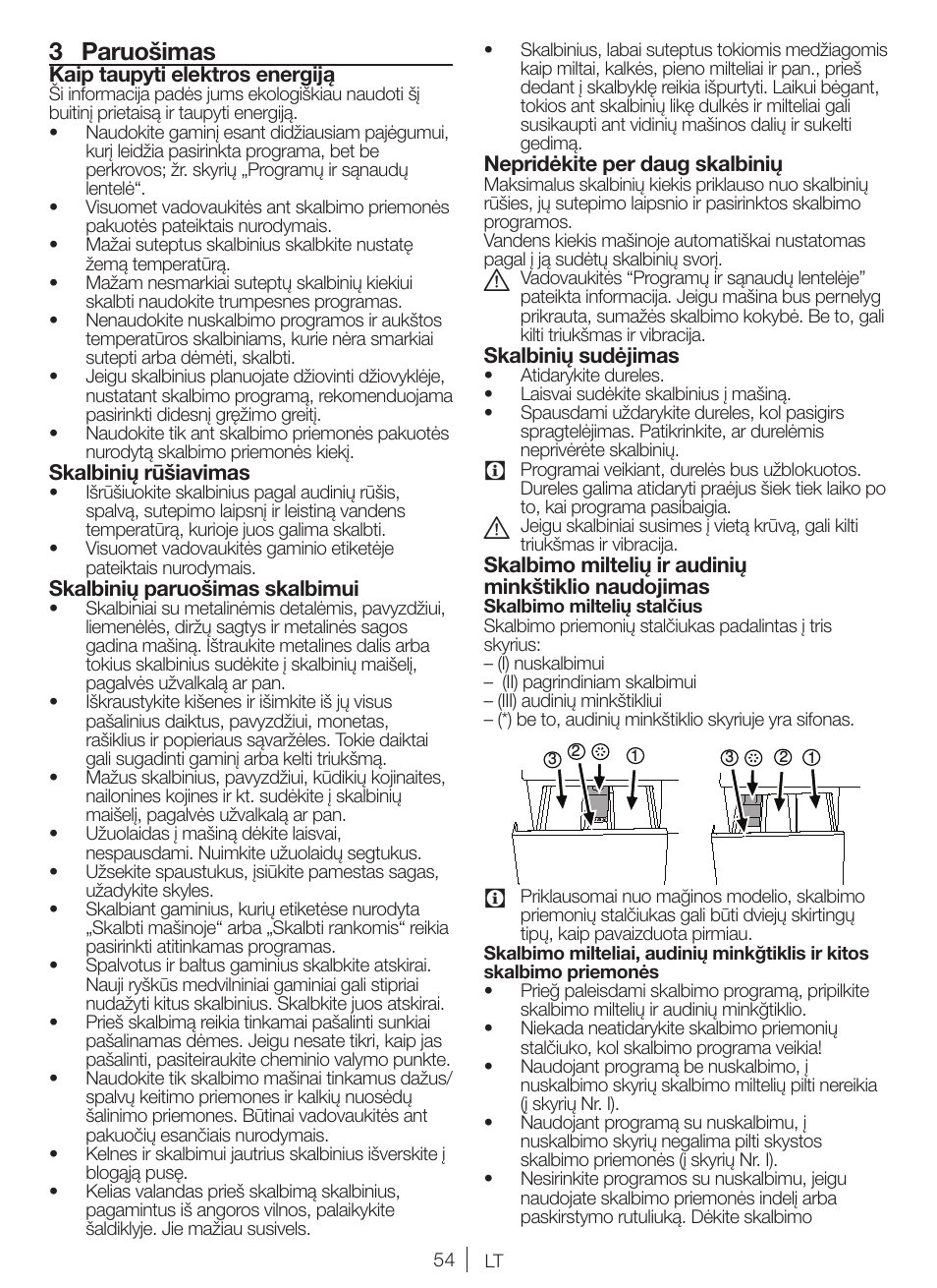 3 paruošimas | Blomberg WNF 5380 WE User Manual | Page 54 / 68