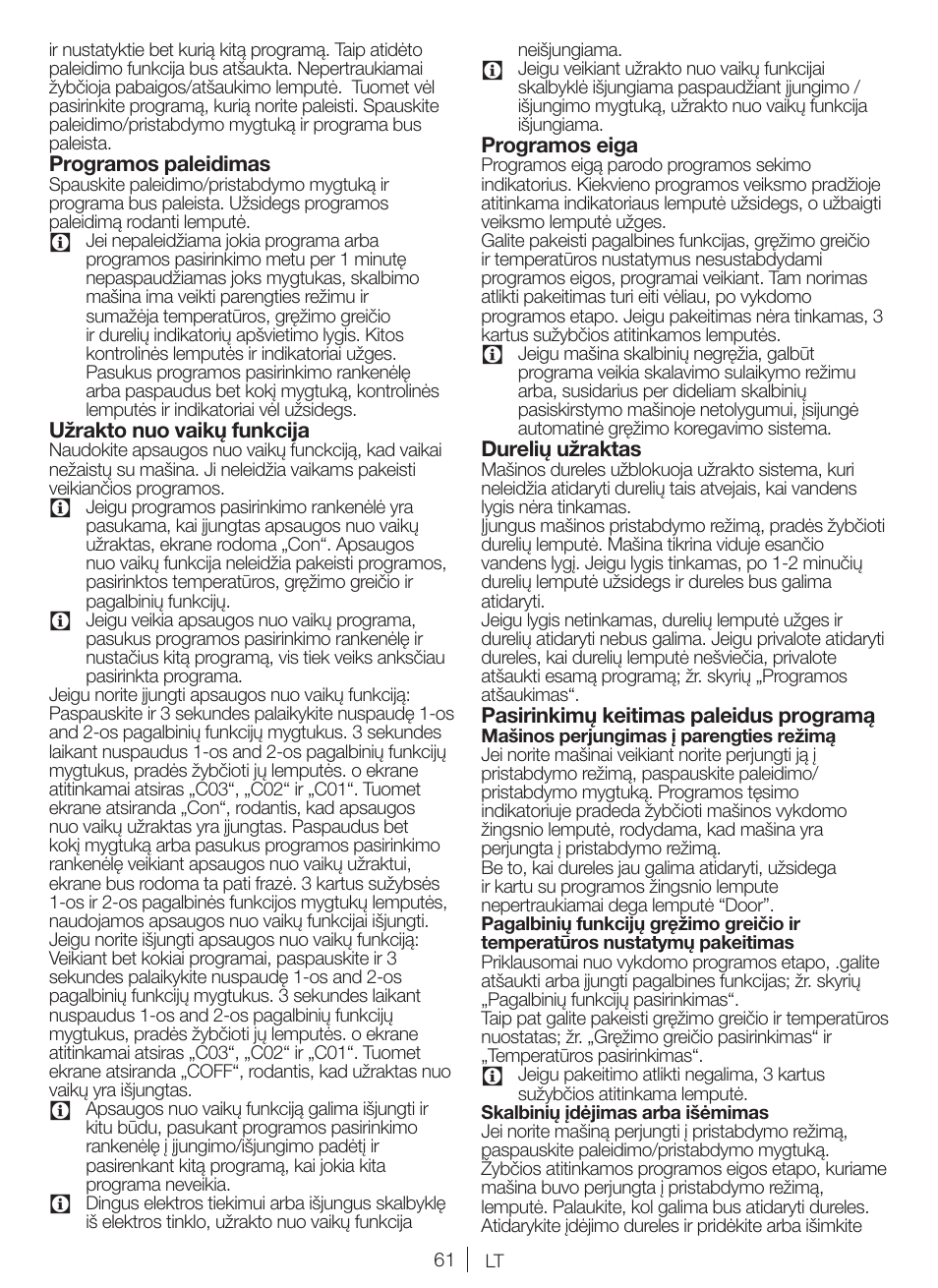 Blomberg WNF 5380 WE User Manual | Page 61 / 68