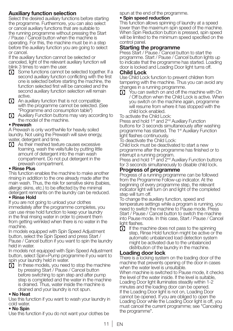 Blomberg WNF 5180 WE User Manual | Page 11 / 62