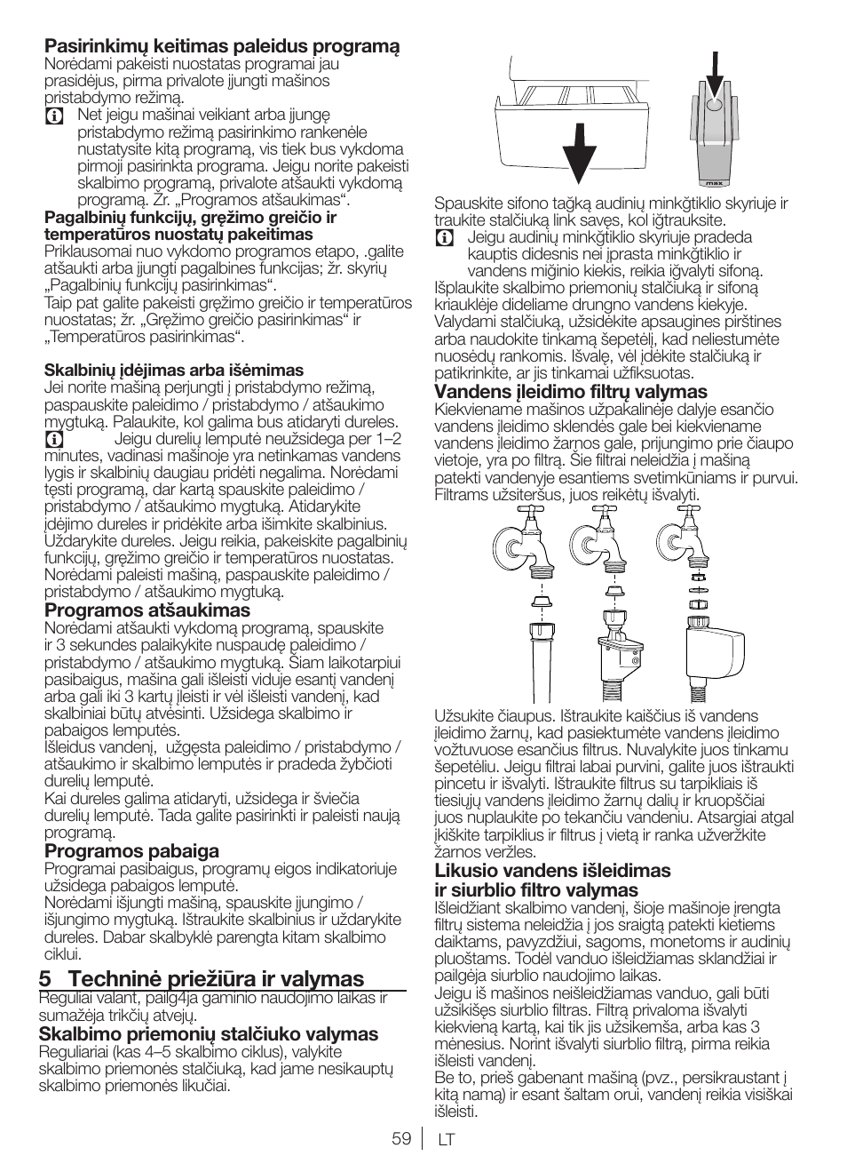 5 techninė priežiūra ir valymas | Blomberg WNF 5180 WE User Manual | Page 59 / 62