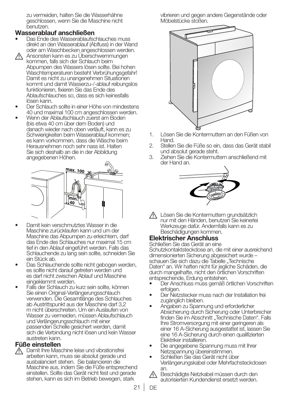 Blomberg WNF 7361 AE20 User Manual | Page 21 / 68