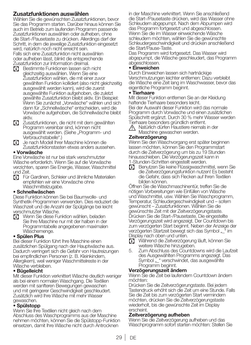 Blomberg WNF 7361 AE20 User Manual | Page 29 / 68