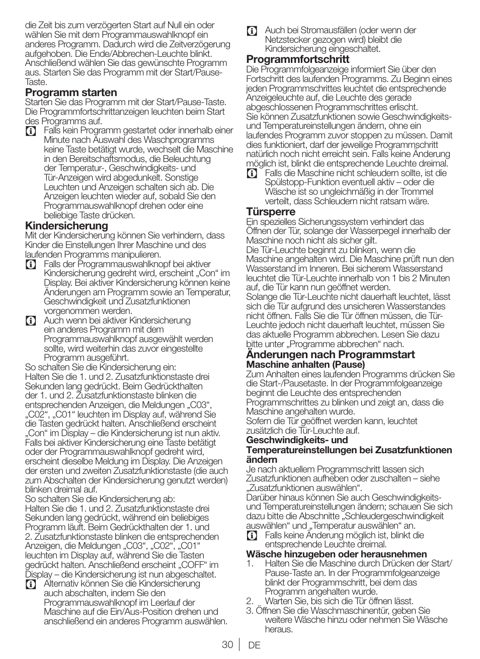 Blomberg WNF 7361 AE20 User Manual | Page 30 / 68