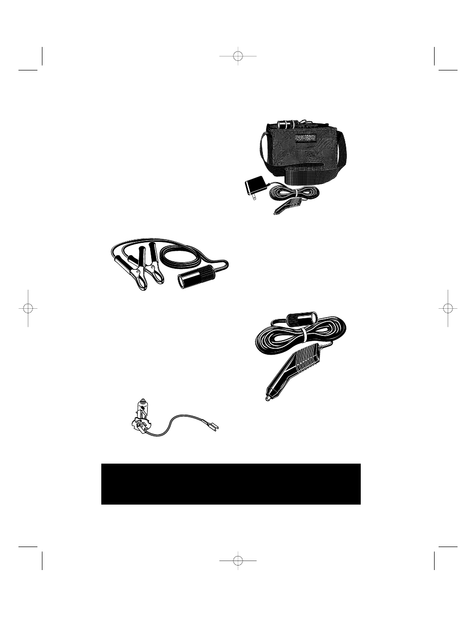 Q-beam accessories, Pigtail adapters, Rechargeable battery pack with carrying case | Lighter plug extension cord, Replacement bulb | Brinkmann MaxMillion II User Manual | Page 5 / 6