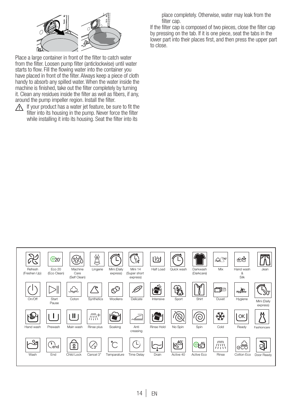 Blomberg WNF 7300 WE20 User Manual | Page 14 / 68