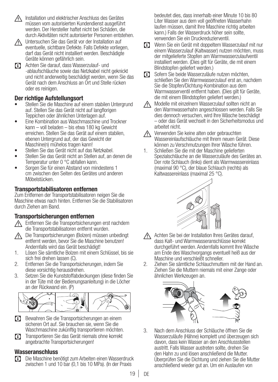 Blomberg WNF 7300 WE20 User Manual | Page 19 / 68