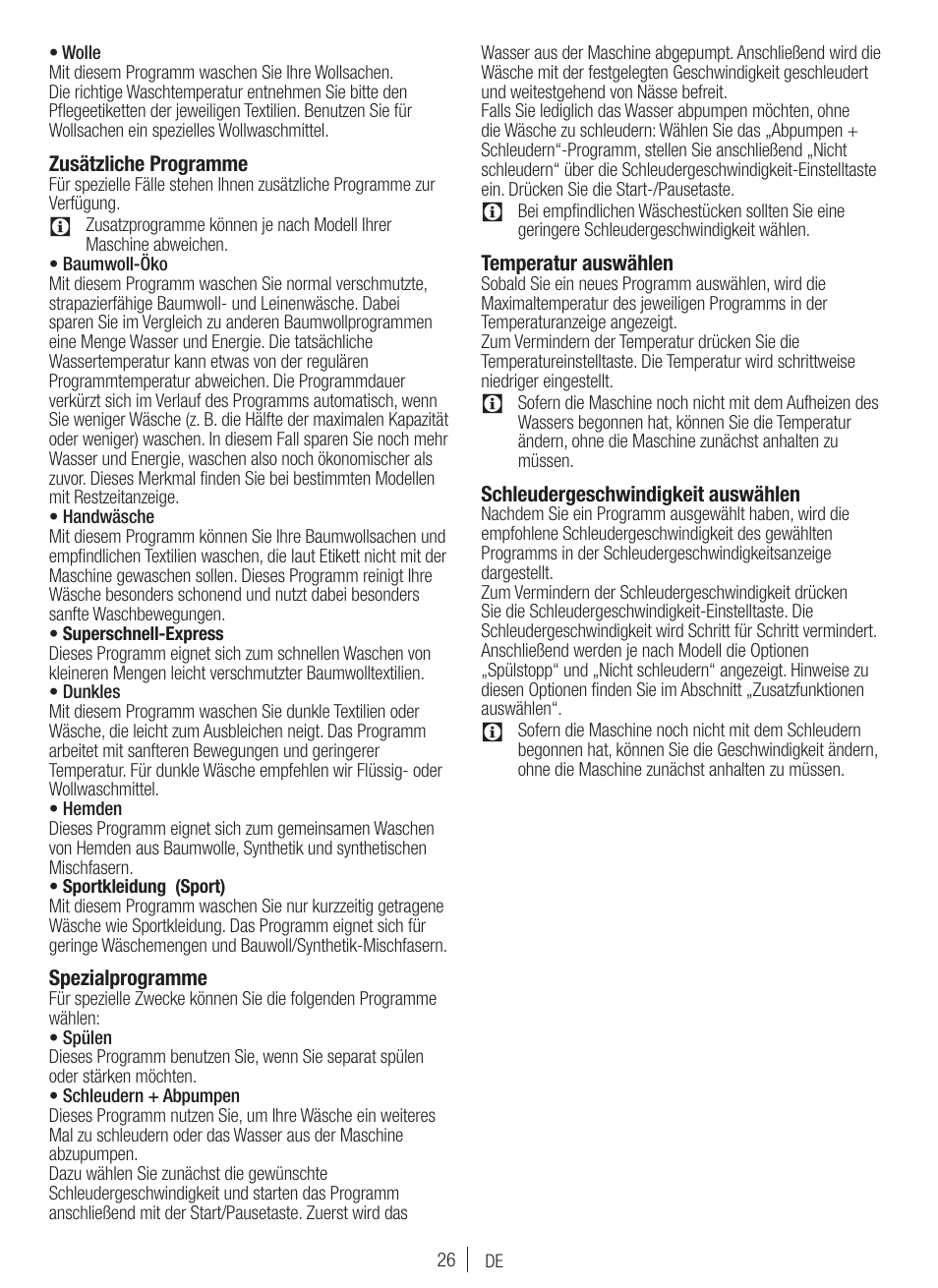 Blomberg WNF 7300 WE20 User Manual | Page 26 / 68